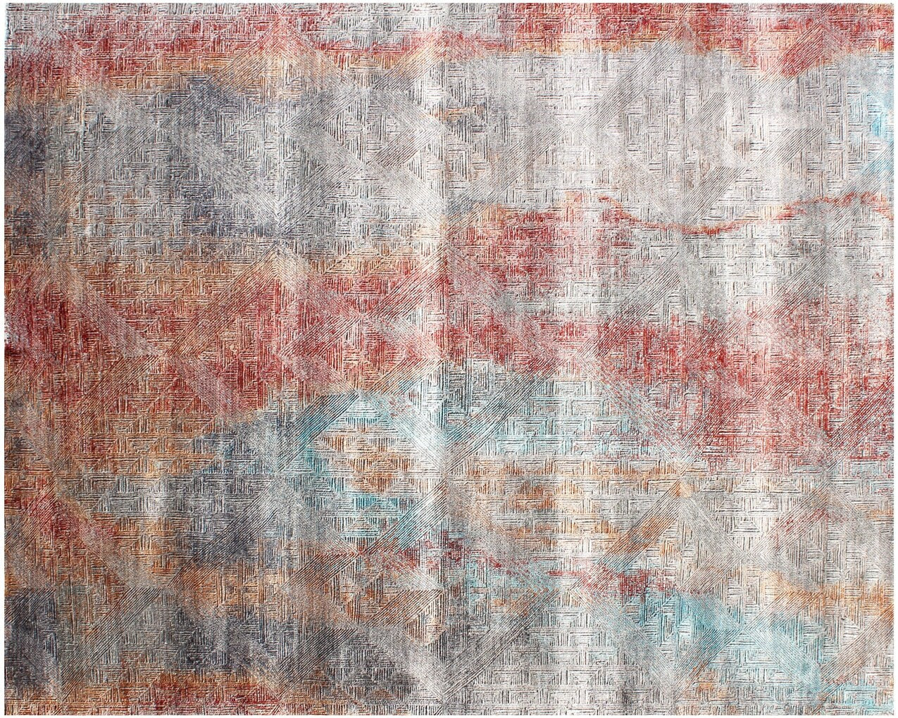 No tariff HANDKNOTTED 4X6 5X8 6X9 8X10 9X12  10X14 Charcoal Red Wool and Viscose Modern design Rug for living room, bedroom and dining room