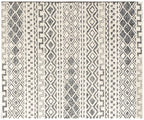 5x8 ft Hand-Tufted Geometric Tribal Rug | Ivory & Charcoal Grey