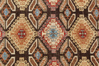 Hand Knotted Wool Rug, Multi Brown Santa Fe Pattern, 8x10 9x12