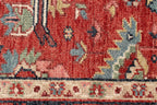 8x10 ft Hand-Knotted Wool Oushak Rug | 9x12 ft Terracotta & Slate Blue
