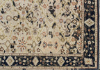 8x10 Hand-Knotted Wool Rug | Vintage Beige & Black Oushak Design