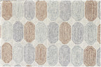 Hand Tufted 5X8 8X10   Ivory Multi wool  geometric pattern lopped pile modern rug.