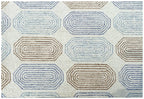 Hand Tufted 5X8 8X10   Ivory Multi wool  geometric pattern lopped pile modern rug.