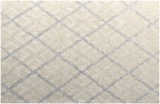 Hand Tufted Ivory Wool Rug, Geometric Looped Pile, Minimalist Design