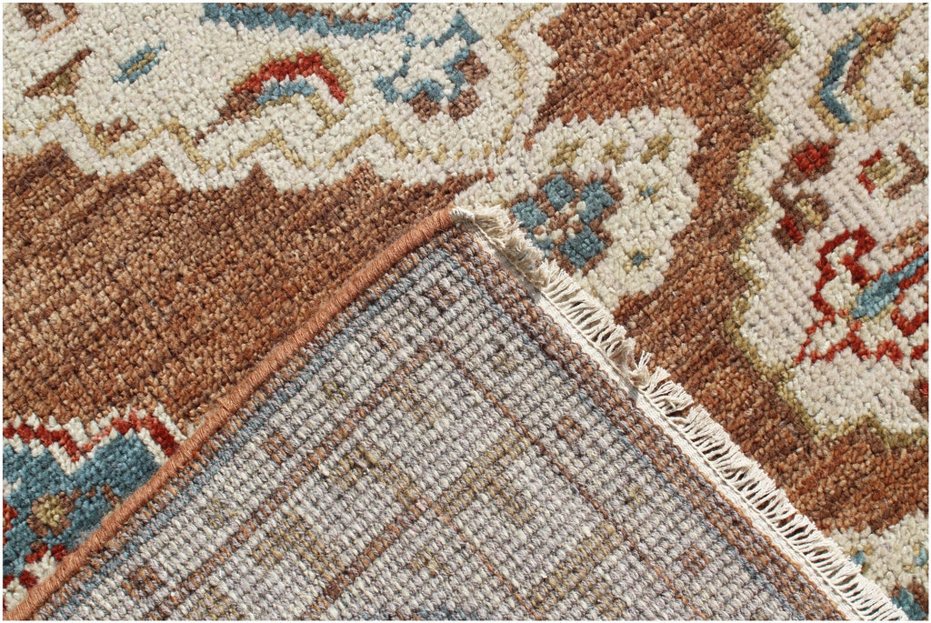 8x10 Luxurious Hand Knotted Brown Ivory/cream Wool Oriental Rug