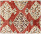 8x10 Hand-Knotted Rust & Beige Wool Rug | Traditional Oushak Style