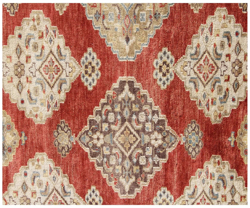8x10 Hand-Knotted Rust & Beige Wool Rug | Traditional Oushak Style