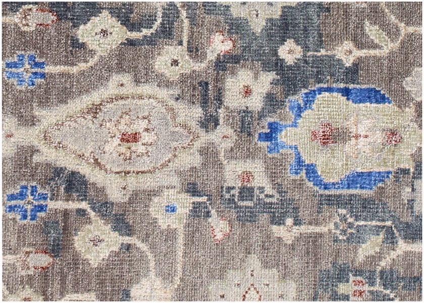 8X10 ft Hand Knotted Gray Beige Traditional Pattern Wool and Viscose Rug for living room