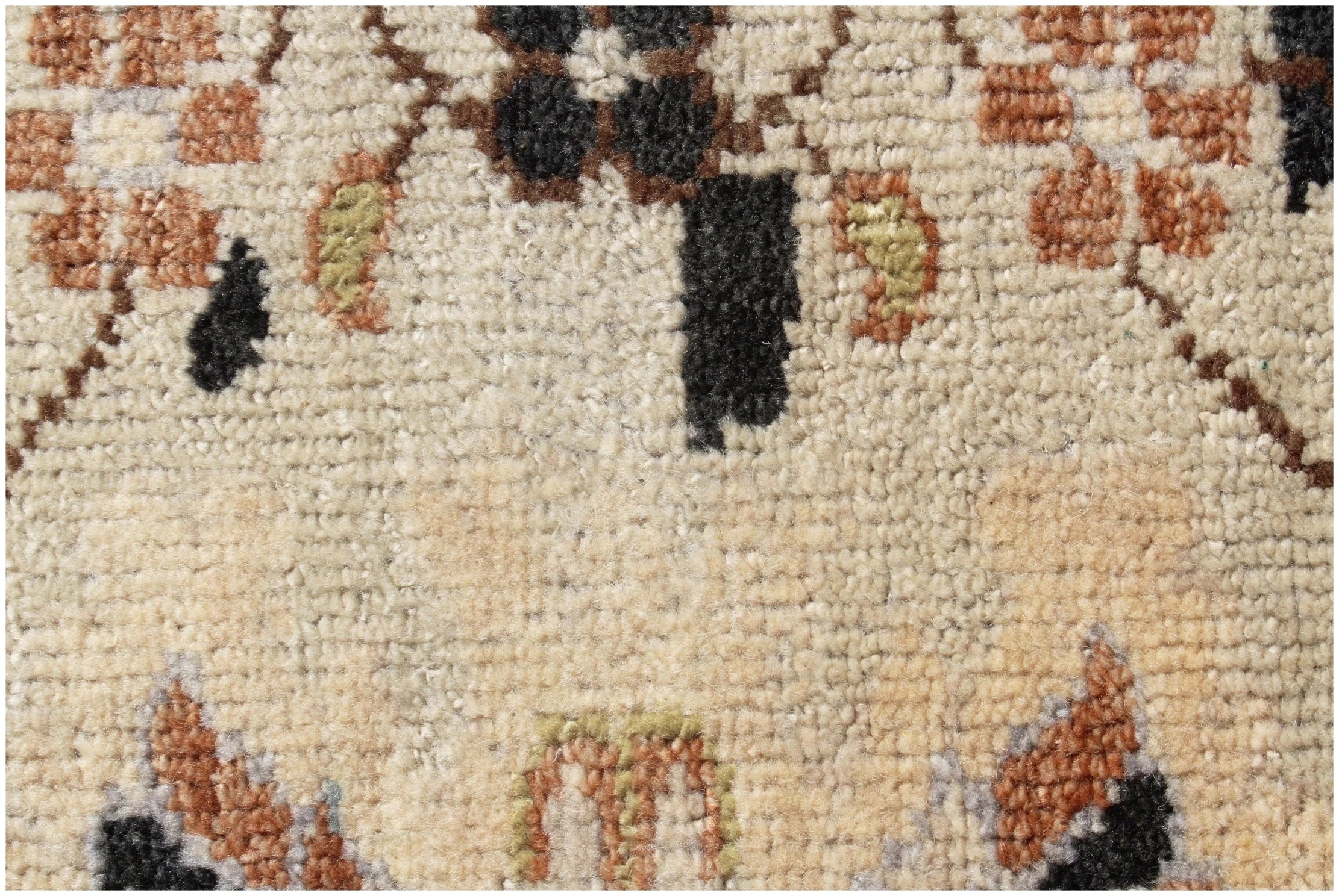 8x10 Hand-Knotted Wool Rug | Vintage Beige & Black Oushak Design