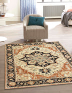 Hand-Knotted Serapi Design Wool Rug | 8x10 Traditional Persian Style