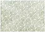 Hand Tufted Ivory Wool Rug, Green Floral Looped Pile (5X8)