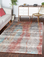 No tariff HANDKNOTTED 4X6 5X8 6X9 8X10 9X12  10X14 Charcoal Red Wool and Viscose Modern design Rug for living room, bedroom and dining room