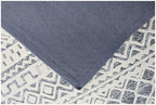 5x8 ft Hand-Tufted Geometric Tribal Rug | Ivory & Charcoal Grey
