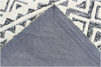 5x8 ft Hand-Tufted Geometric Tribal Rug | Ivory & Charcoal Grey