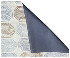 Hand Tufted 5X8 8X10   Ivory Multi wool  geometric pattern lopped pile modern rug.