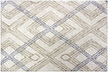 Hand Tufted Ivory Wool Rug, Geometric Looped Pile, Minimalist Design