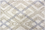 Hand Tufted Ivory Wool Rug, Geometric Looped Pile, Minimalist Design