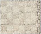 Hand Tufted Ivory Wool Rug, Geometric Modern Minimalist Design
