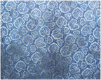 5X8 Hand Tufted Denim Blue Wool Rug, Floral Damask Design