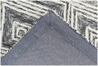 Hand Tufted Wool Rug, Charcoal Ivory Geometric Looped Pile