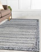 Hand Tufted 5X8 8X10 Grey Modern design rug for living room, minimalist rug