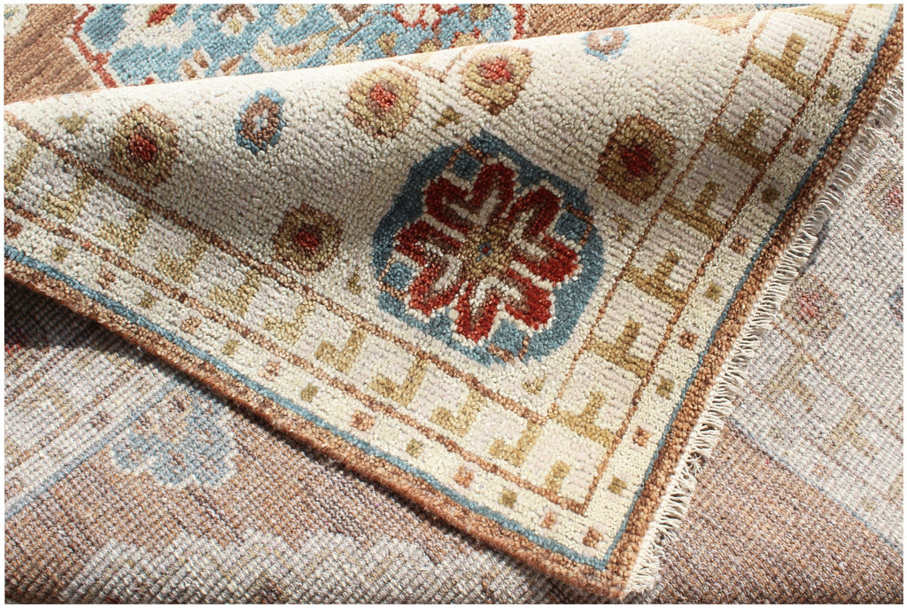 8x10 Luxurious Hand Knotted Brown Ivory/cream Wool Oriental Rug