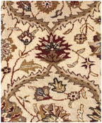 8x11 ft Hand-Tufted Wool Serapi Style Rug - 5x8 ft Cream & Rust Red rug