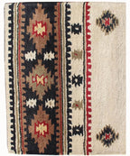 Hand Tufted 5X8 and 8X11 Ivory Black Wool Tribal pattern rug for living room, bedroom and dining room