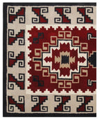 Hand Tufted 5X8 and 8X11 Red Beige Wool Pile Tribal pattern rug for living room, bedroom and dining room Christmas rug