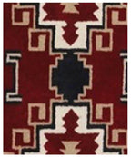 Hand Tufted 5X8 and 8X11 Red Beige Wool Pile Tribal pattern rug for living room, bedroom and dining room Christmas rug
