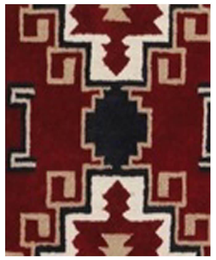 Hand Tufted 5X8 and 8X11 Red Beige Wool Pile Navajo rug for living room