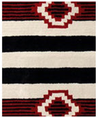 Hand Tufted 5X8 and 8X11 Ivory Black Wool Tribal pattern rug for living room