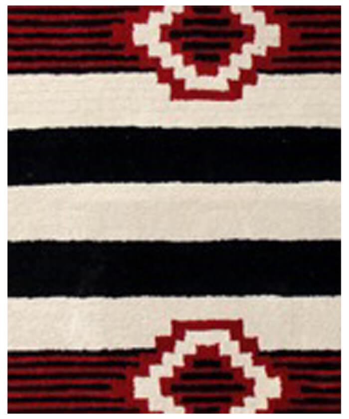 Hand Tufted 5X8 and 8X11 Ivory Black Wool Tribal pattern rug for living room