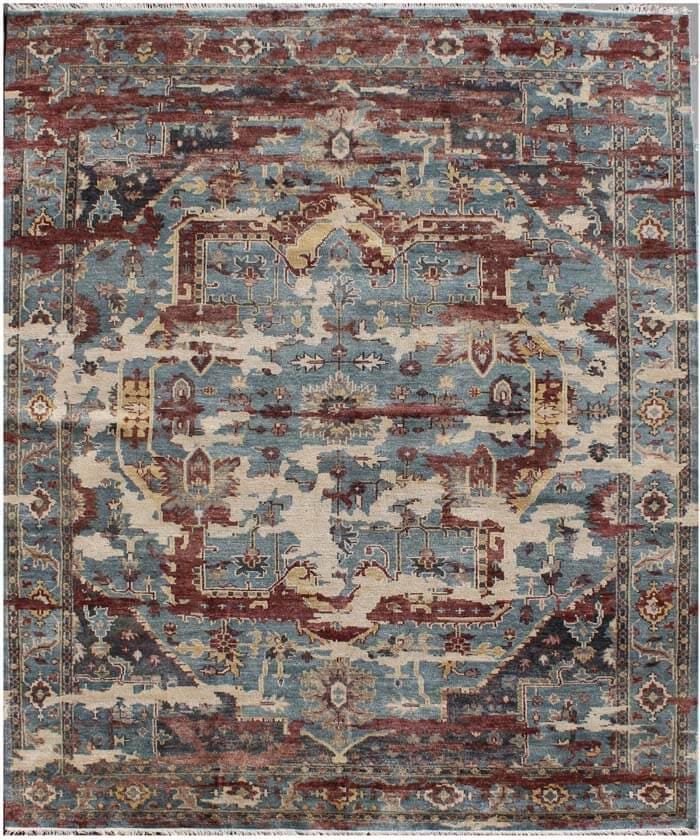Handmade Soft Blue Traditional Persian Rug – Hand-Knotted Wool Area Carpet, 6x9 8x10 9x12 10x14 – Elegant Living & Dining Room Decor