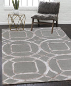 Hand Tufted 5X8, 8X11 Silver, Charcoal & Green wool and viscose  geometric pattern modern rug for living room, bedroom and dining room