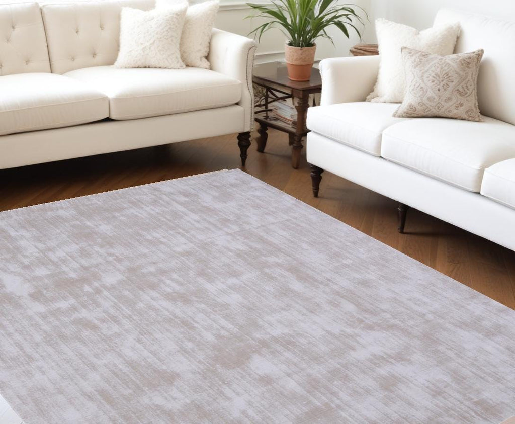 Modern Abstract Handloom Wool Rug - Neutral Sand & Ivory