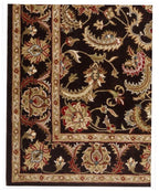 8x11 ft Hand-Tufted Wool Area Rug - Traditional Espresso & Sage Floral