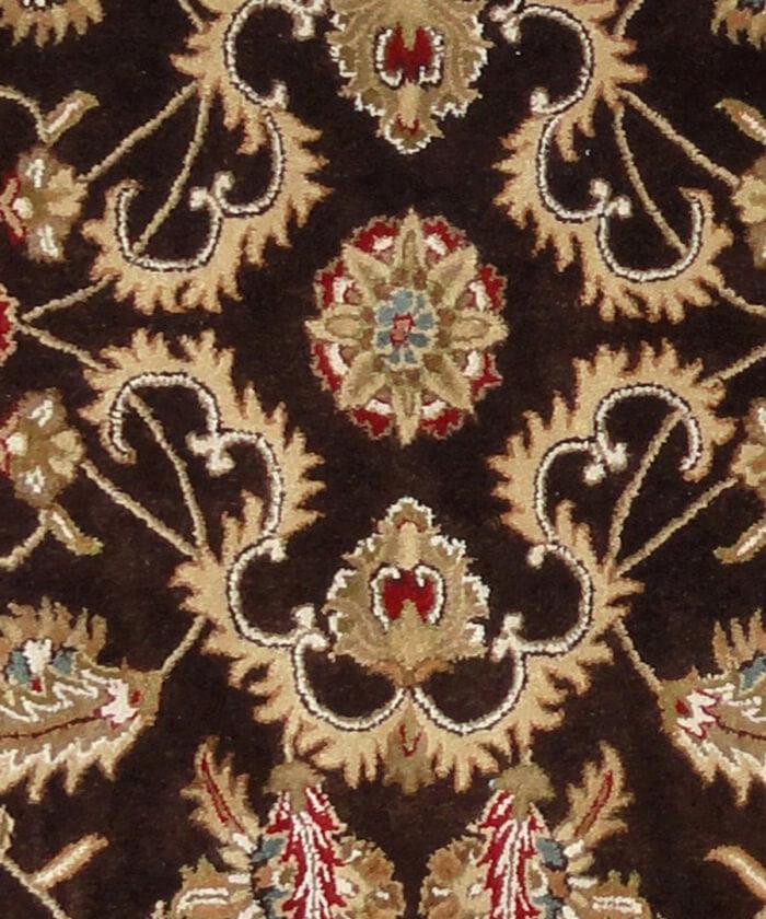 8x11 ft Hand-Tufted Wool Area Rug - Traditional Espresso & Sage Floral