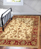 8x11  Red & Cream Oriental Hand Tufted Wool Rug