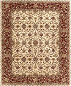 8x11 ft Hand-Tufted Wool Serapi Style Rug - 5x8 ft Cream & Rust Red rug