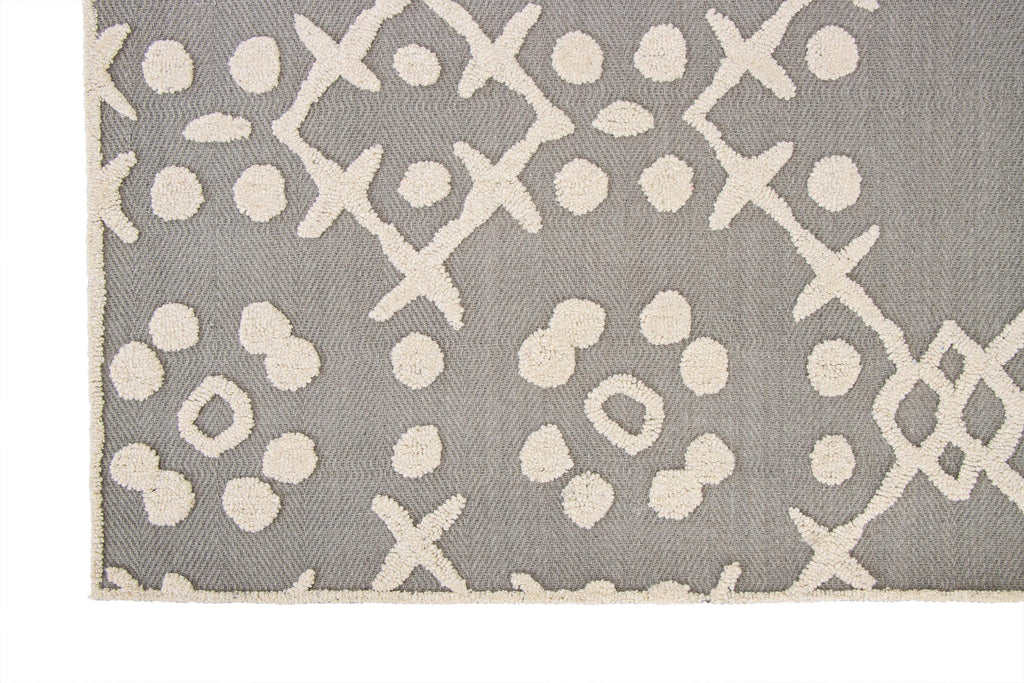 No tariff Hand Tufted 5X8  8X10  Grey Ivory  wool  geometric modern rug for living room, bedroom and dining room