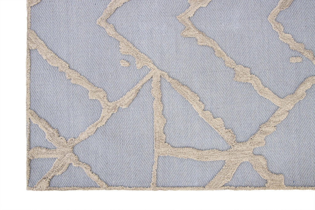 Hand Tufted 5X8  8X10  Blue Beige  wool  geometric modern rug for living room, bedroom and dining room