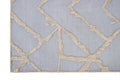Hand Tufted 5X8  8X10  Blue Beige  wool  geometric modern rug for living room, bedroom and dining room