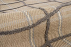 Hand Tufted 5X8  8X10 Brown Grey  wool  geometric modern rug for living room, bedroom and dining room