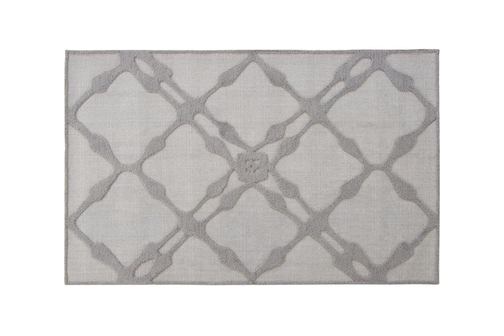 No tariff Hand Tufted 5X8  8X10 Grey Grey  wool  geometric modern rug with high low texture,  for living room, bedroom and dining room