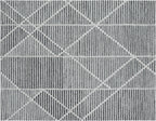 Modern Geometric Hand-Tufted Wool Rug | Abstract Striped Area Rug for Living Room & Bedroom
