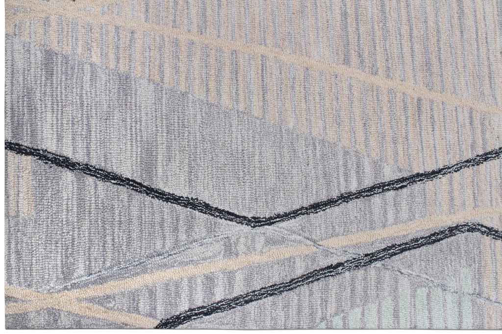 No tariff Hand Tufted 5X8  8X10 9X12 Charcoal Green wool  geometric modern handmade rug for living room, bedroom and dining room