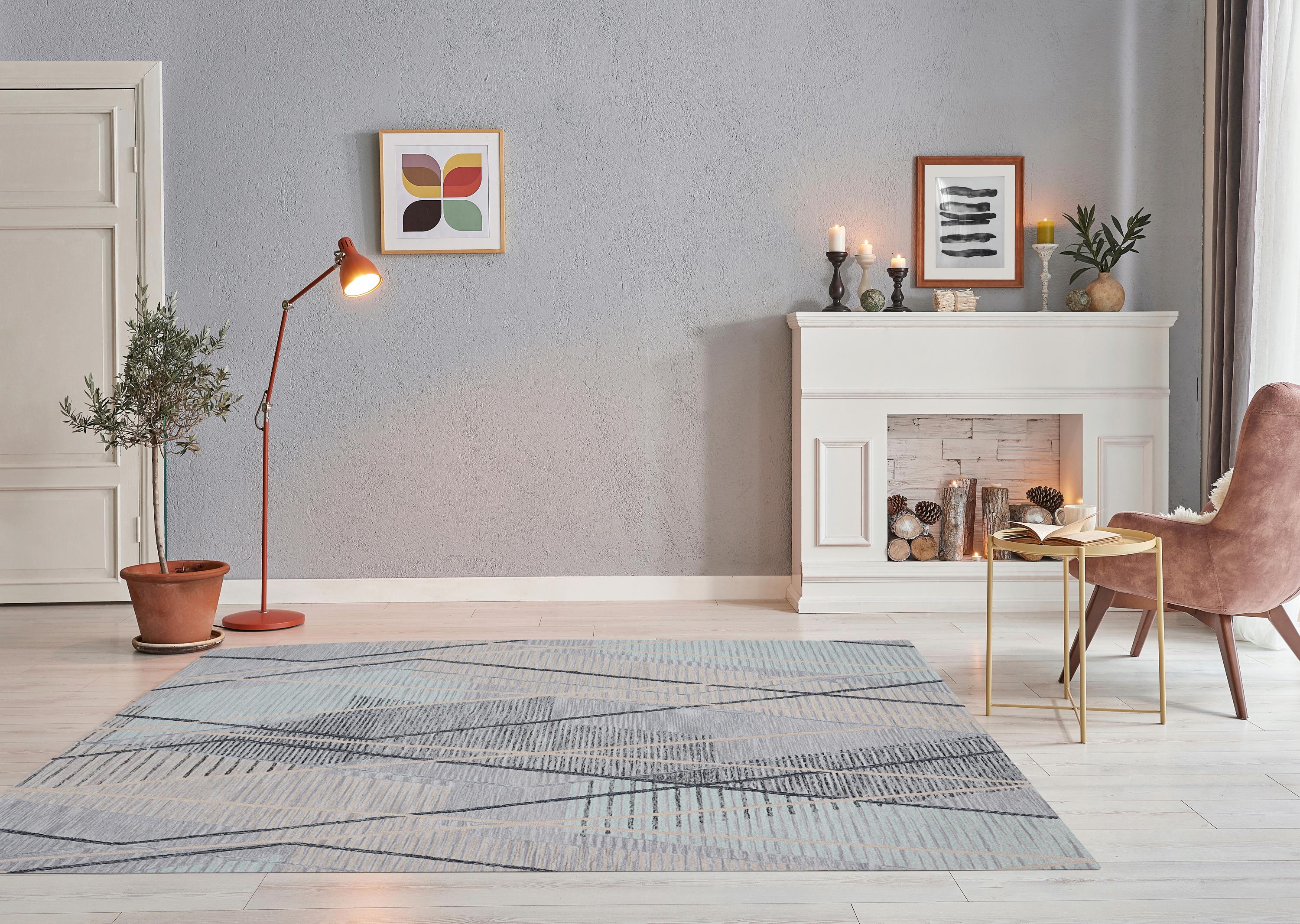 Hand Tufted 5X8, 8X10 and 9X12 ft Charcoal Green wool  geometric modern handmade rug for living room