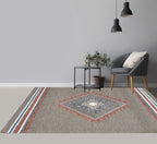 Hand Tufted 5X8  8X10  Brown Rust wool Geometric handmade rug for living room, bedroom and dining room