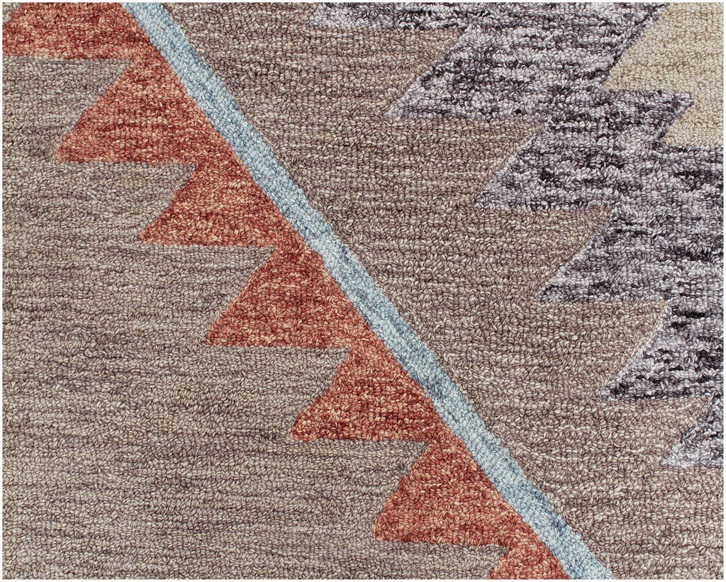 Hand Tufted 5X8  8X10  Brown Rust wool Geometric handmade rug for living room, bedroom and dining room